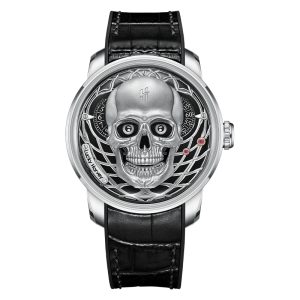 silver skull watch