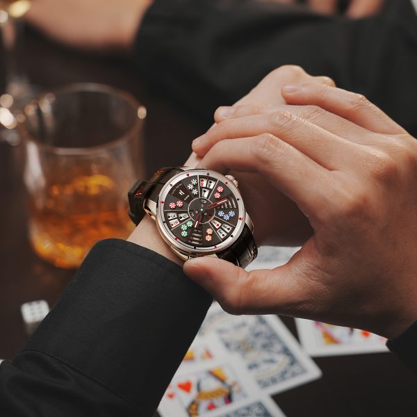 Lucky Harvey New Rose Gold Three Card Poker Men Watch - Image 10