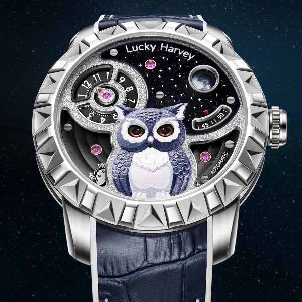 Silver Owl Three Triple Mechanical Doll Automatic Watch - Image 2