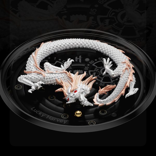 Lucky Harvey Original New White Dragon Automatic Men Watch - Image 3