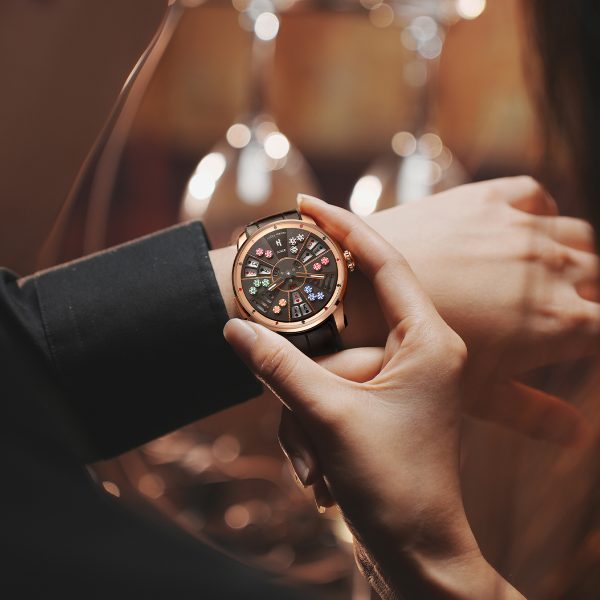 Lucky Harvey New Rose Gold Three Card Poker Men Watch - Image 8