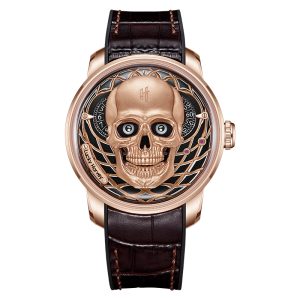 rosegold skull watch