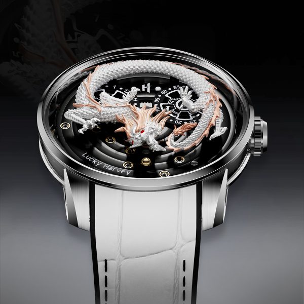 Lucky Harvey Original New White Dragon Automatic Men Watch - Image 4