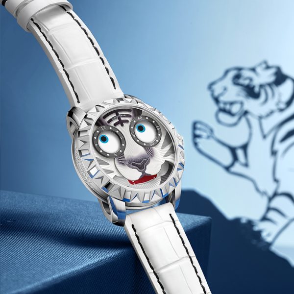 Lucky Harvey White Tiger Limited Men Automatic Watch - Image 2