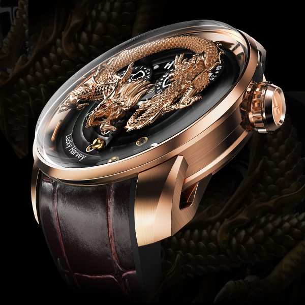 Lucky Harvey Sapphire Mirror 316L Green Dragon Watch - Image 3