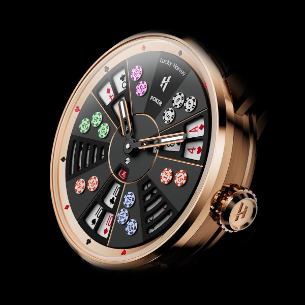 Lucky Harvey New Rose Gold Three Card Poker Men Watch - Image 2