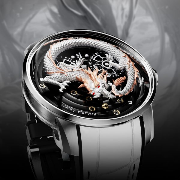 Lucky Harvey Original New White Dragon Automatic Men Watch - Image 5