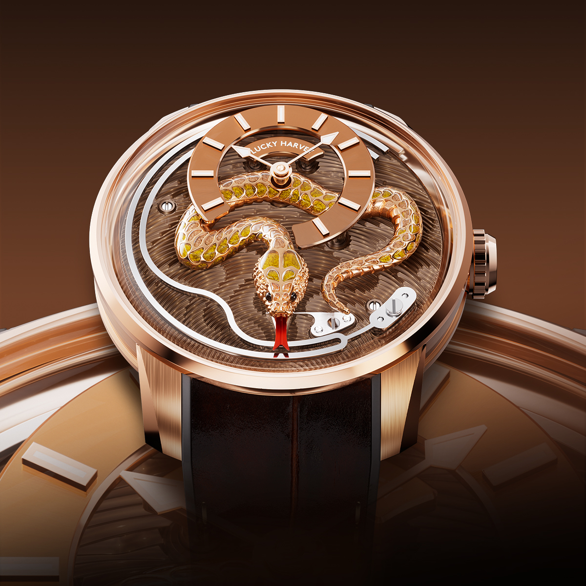limited enamel snake watch