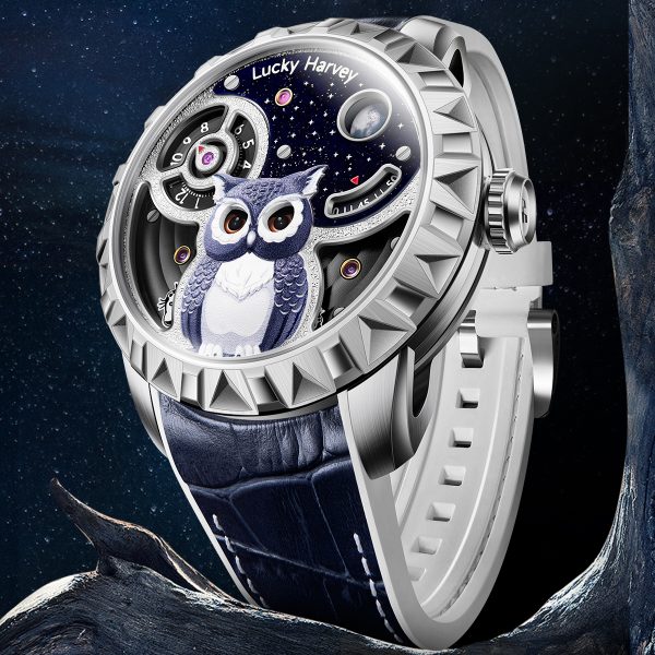 Silver Owl Three Triple Mechanical Doll Automatic Watch - Image 5