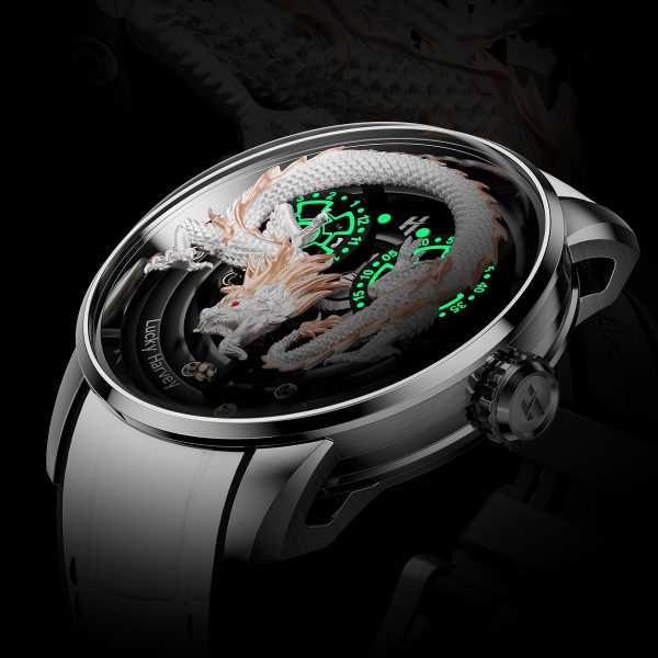 Lucky Harvey Original New White Dragon Automatic Men Watch - Image 6