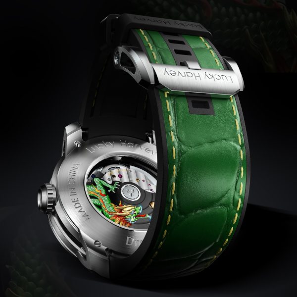 Lucky Harvey Sapphire Mirror 316L Green Dragon Watch - Image 6