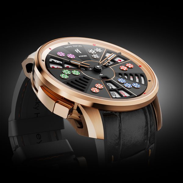 Lucky Harvey New Rose Gold Three Card Poker Men Watch - Image 3