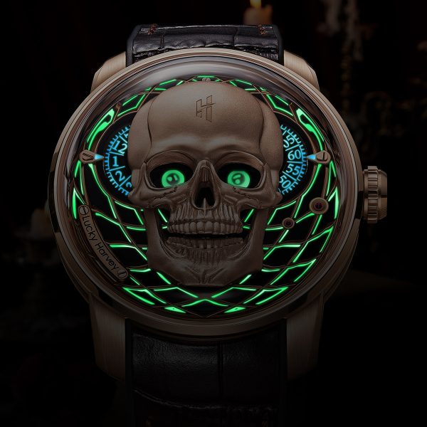 Lucky Harvey Rose Gold Skull Limited Luminous Dial Men Watch - Image 5
