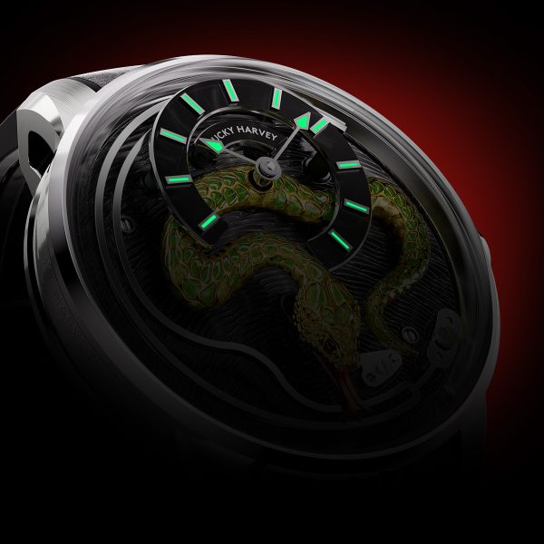 New Limited Enamel Chiming Guilloché Automatic Snake Watch - Image 8