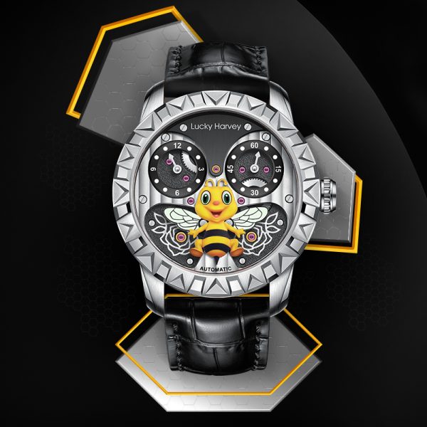 Silver Bee Sapphire Luminous Dial Men Automatic Watch - Image 2